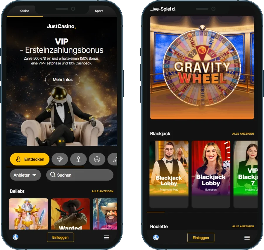 Mobile Version des Casinos